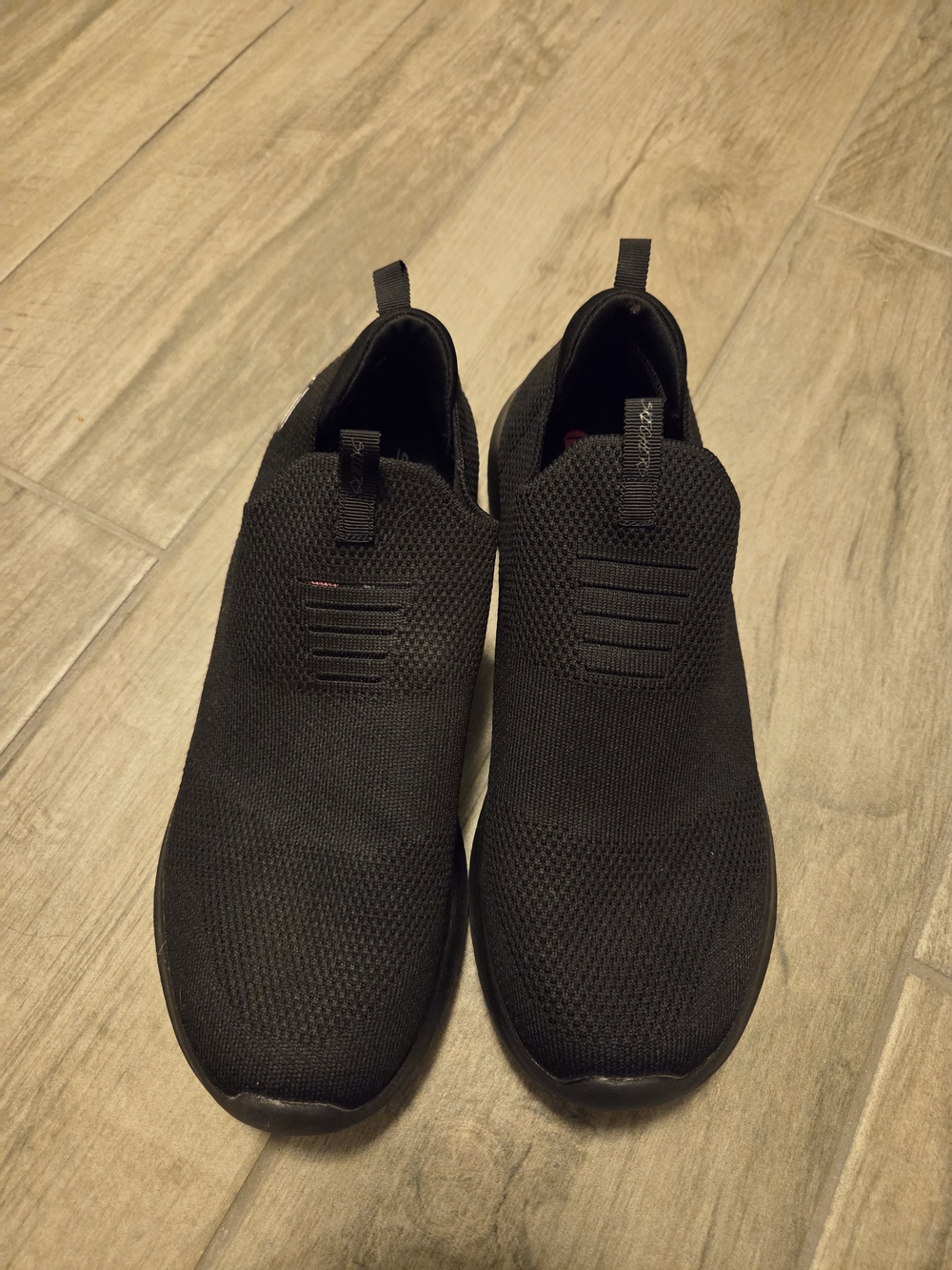 Skechers Women's Black Slip-On Knit Sneakers